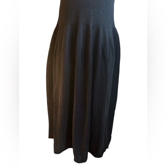 Free People Beach Tula Sweater Dress Size Large Black Midi Length V Neckline - Picture 5 of 14